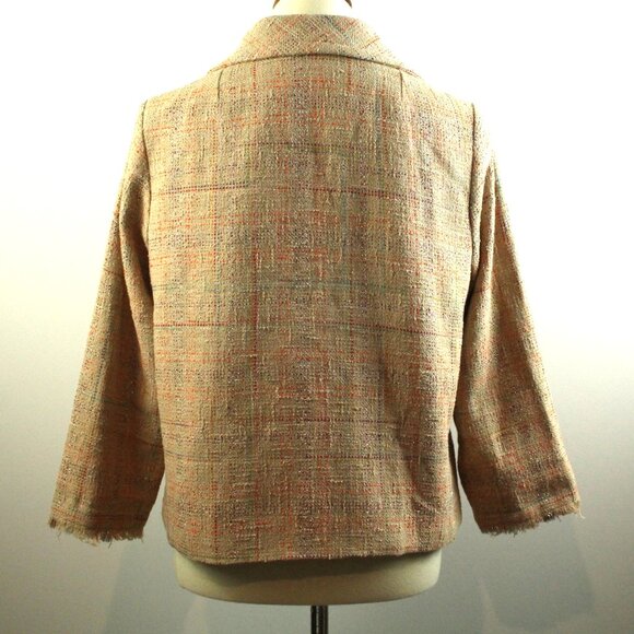Attic and Barn Callas Chanel Aspect Metallic Shimmer Tan Blazer Jacket 42 NWT - Picture 5 of 7